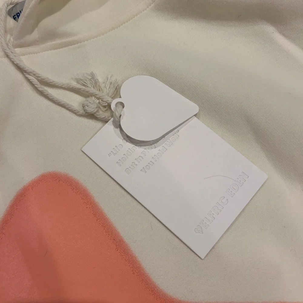 NWT Aelfric eden pink star hoodie white sweatshirt embroidered small oversized - Picture 3 of 4